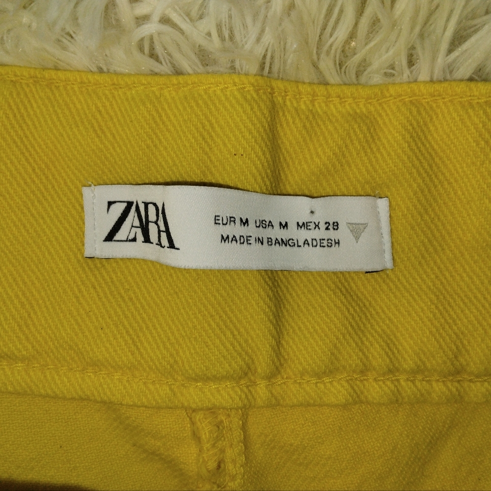 Zara Mustard Paperbag Shorts Size M - Picture 8 of 11